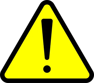 a yellow and black warning sign