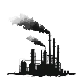 a factory with smoke coming out of it