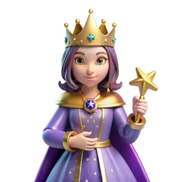 a little girl dressed as a princess holding a star
