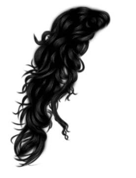 a black and white drawing of a woman's hair