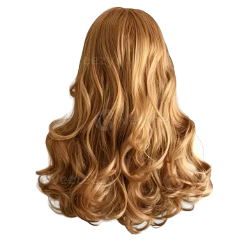 a blonde wig on a white background