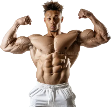 a young man flexing his muscles