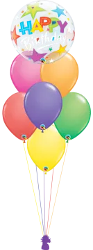 a bunch of balloons with the words happy birthday