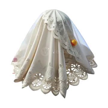 an image of a wedding dress with white lace on it