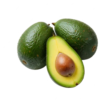 two green avocas on a white background