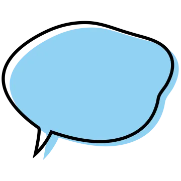 a blue speech bubble