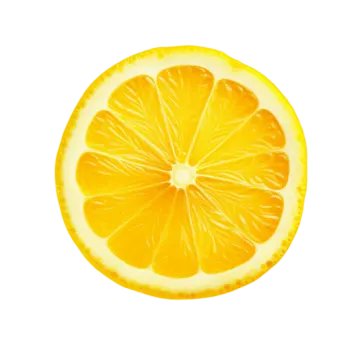 an orange cut in half on a white background