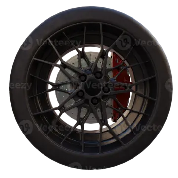 a close up of a tire on a white background