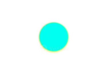 a blue and green ball on a white background