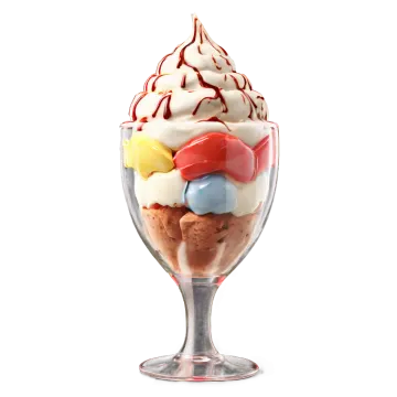 a glass filled with ice cream and chocolate