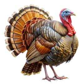 a turkey is standing in front of a white background