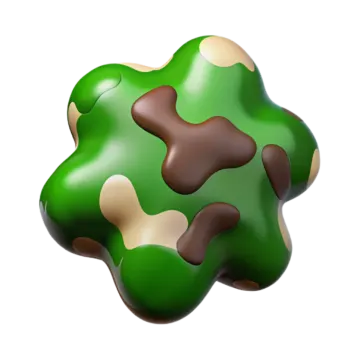 an image of a green and brown mushroom