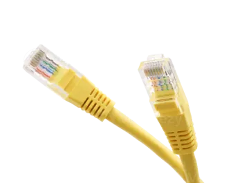 a yellow cat6 patch cable
