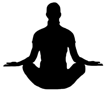 a silhouette of a man doing yoga