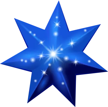a blue star with stars on it
