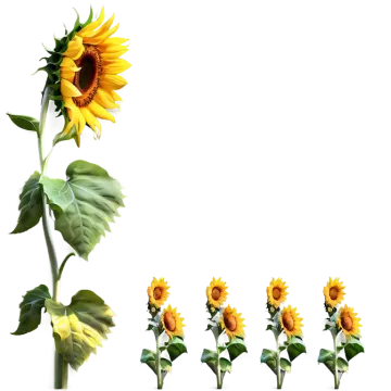 a group of sunflowers in a row