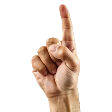 a person's hand holding up a peace sign