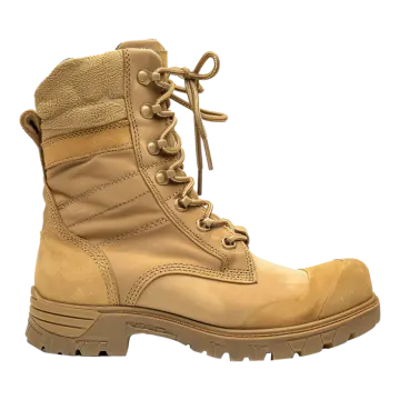 a pair of military boots on a white background