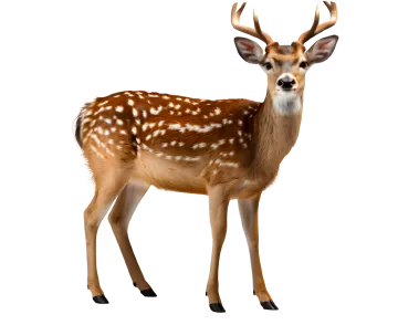 3d digital render of a young fallow deer isolated on white background stock photo