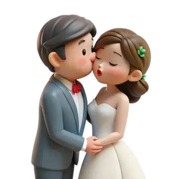 a wedding cake topper kissing