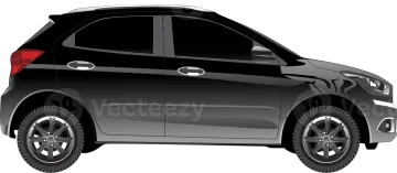 the side view of a black car