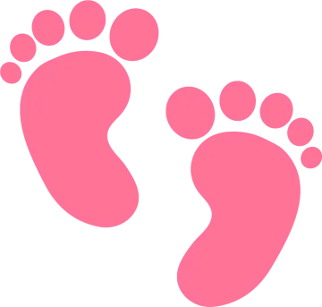 a pair of pink footprints