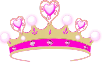a pink crown with hearts on it