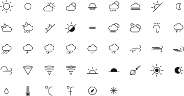 a set of weather icons