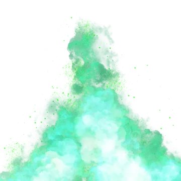 a watercolor painting of a blue and green cloud