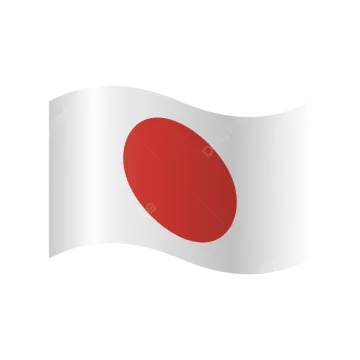 the flag of japan on a white background