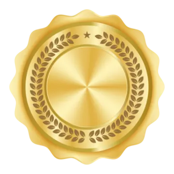 a gold medal with laurels on it