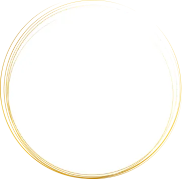 a gold circle frame on a white background