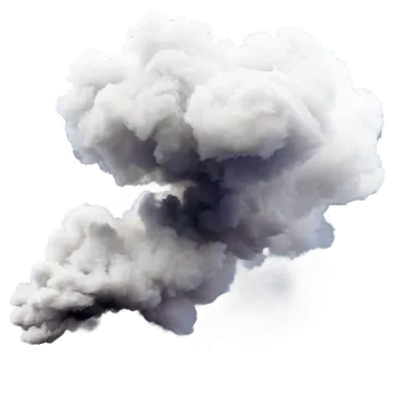 a cloud of smoke on a white background