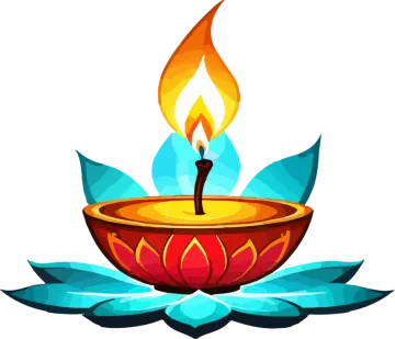 an illustration of a burning oil lamp