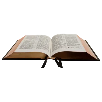 an open bible on a white background