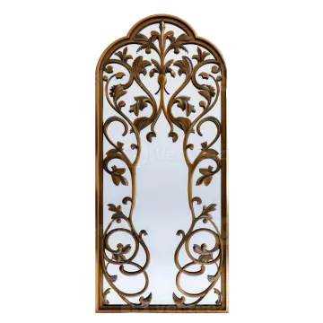 a mirror with an ornate design on it