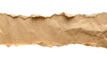a torn piece of paper on a white background