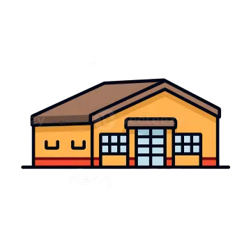 an orange house with a brown roof
