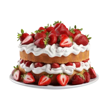 a cake with strawberries and whipped cream on top