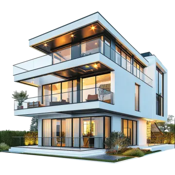 a 3d rendering of a modern house