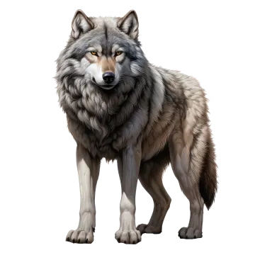 an illustration of a wolf standing on a white background