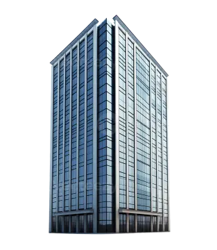 an office building on a white background