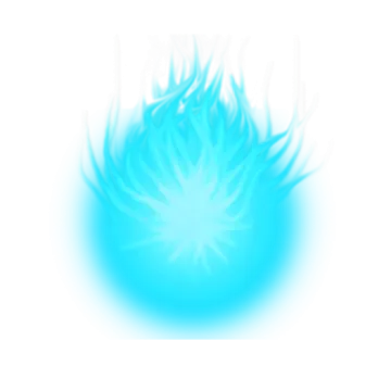 a blue flame on a white background