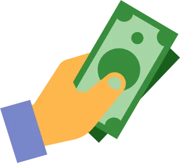 a hand holding a money bill