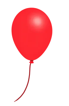 a red balloon on a white background