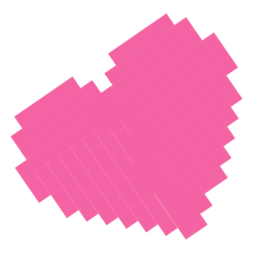 a pink heart on a white background