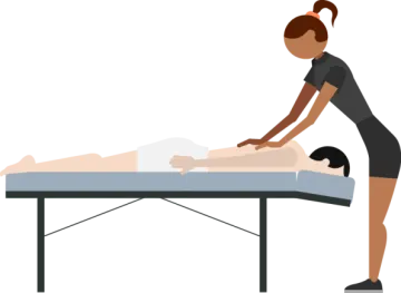 a woman getting a massage on a table