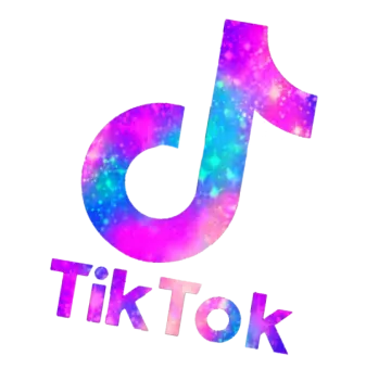 the tik logo with a colorful galaxy background