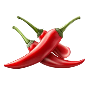 two red chili peppers on a white background