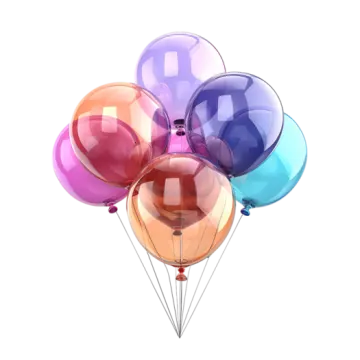 a bunch of balloons on a white background